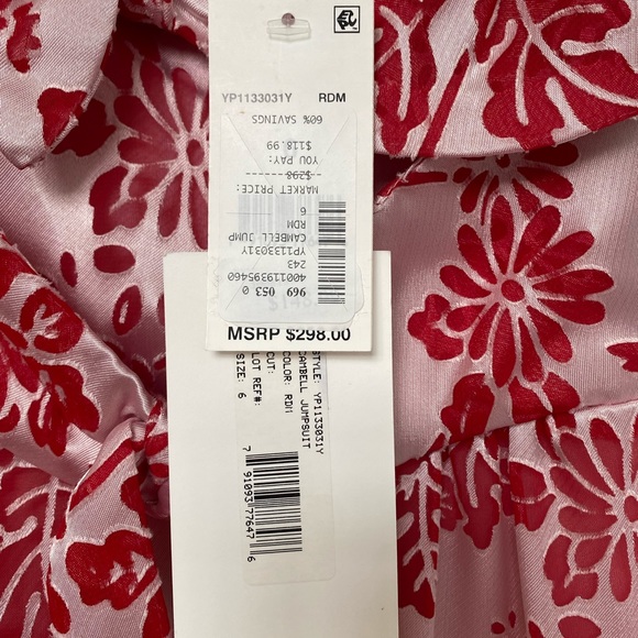 LIKELY Jumpsuit Pink and Red with tags. Size 6. - Picture 5 of 5